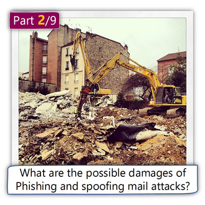 What are the possible damages of Phishing and spoofing mail attacks? | Part 2#9